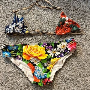 Dolce & Gabbana Multicolor Floral Bikini